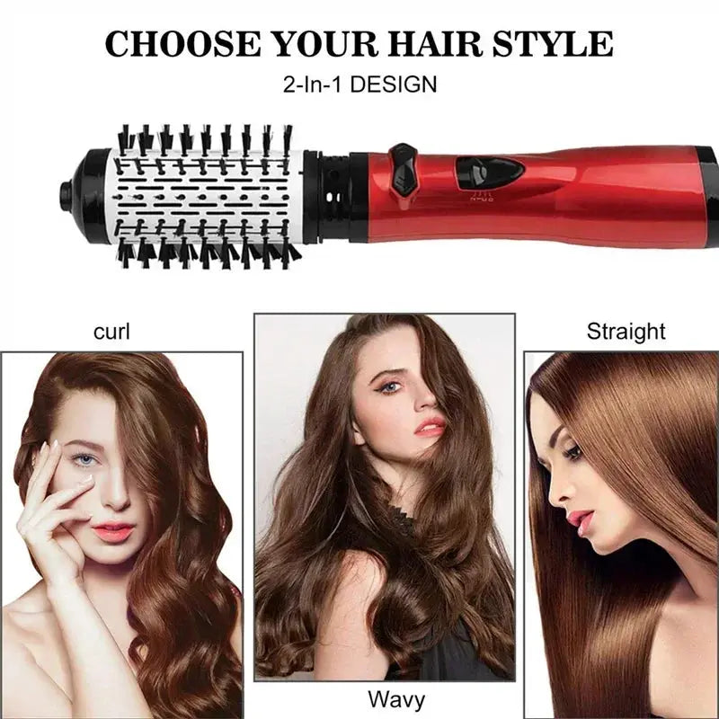 Simples Market TINSOL 3-in-1 hot air brush with negative ion dryer and volumizer; 3 styles: curl, wavy, straight