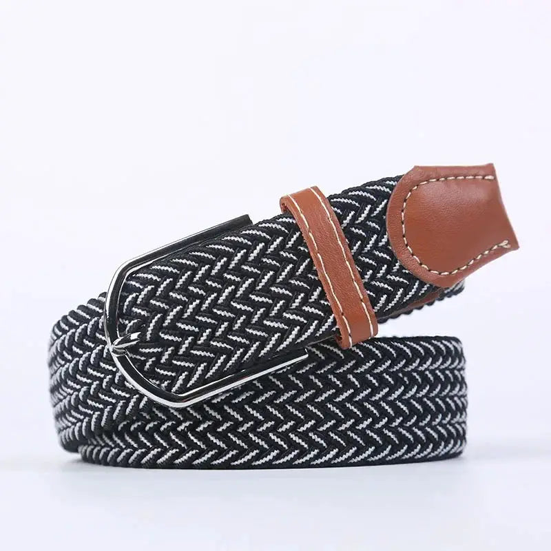 UrbanFlex Unisex Knitted Pin Buckle Belt Elastic Braided Canvas Stretch For Comfortable Jeans Wear