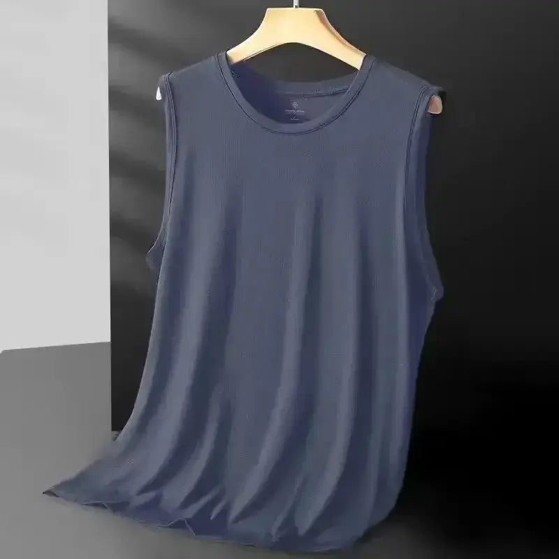 Men's Ice Silk Mesh Vest Breathable Lightweight Sleeveless Tank Top For Sports Summer Casual Wear