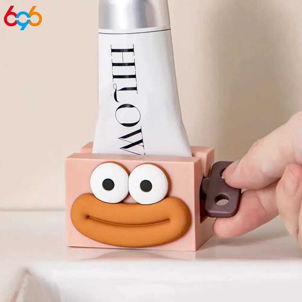 Cartoon Manual Toothpaste Squeezer and Facial Cleanser Roller Stand