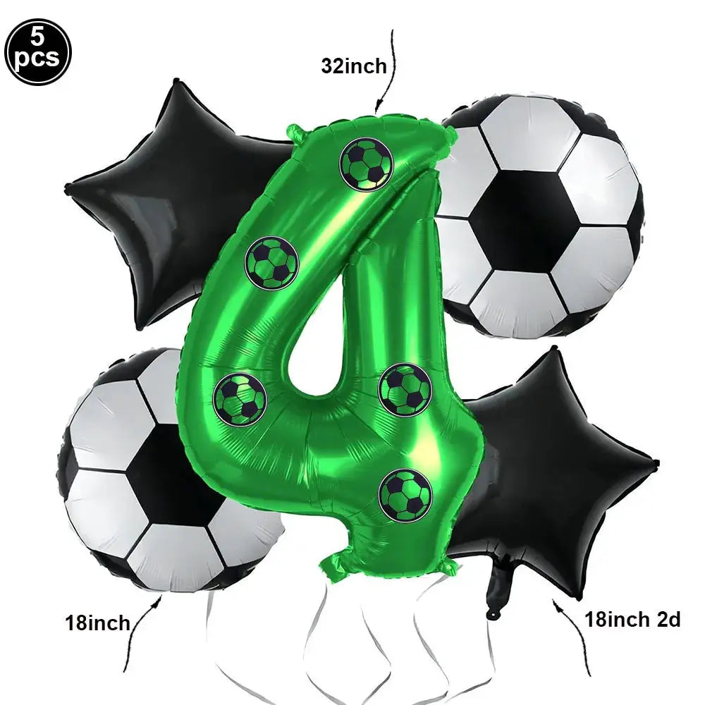 Soccer Theme Disposable Tableware Set Plates Cups Napkins Tablecloth