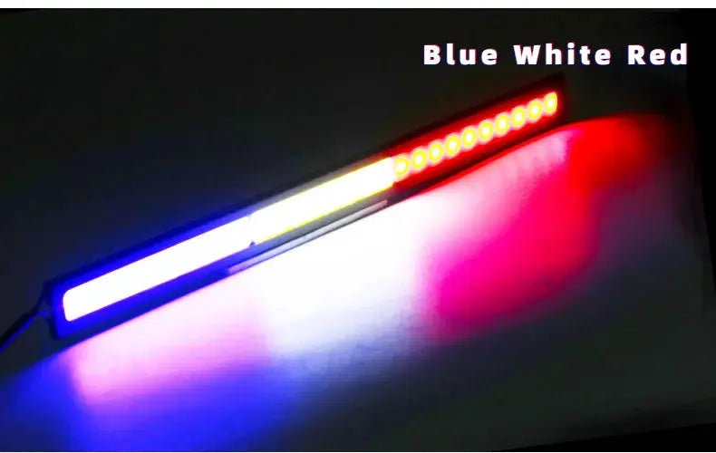 LED DRL strip 10pcs, 17cm, waterproof 12V COB lighting in blue white red