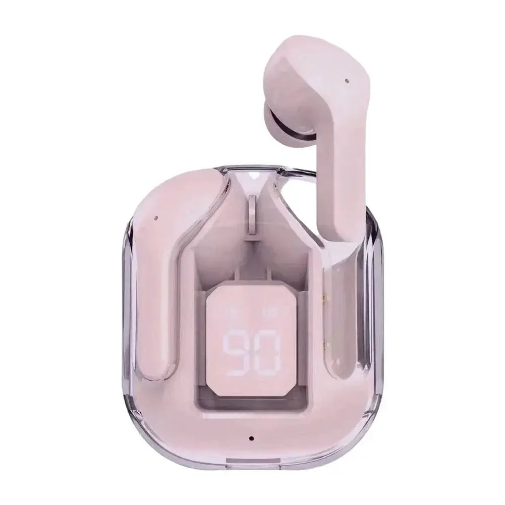 T2 Wireless Bluetooth Earphones With HiFi Sound And LED Power Display Transparent Design