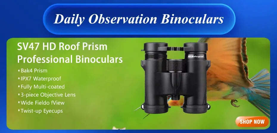 SVBONY SV28 spotting scope, black waterproof zoom monocular, Simples Market ad.