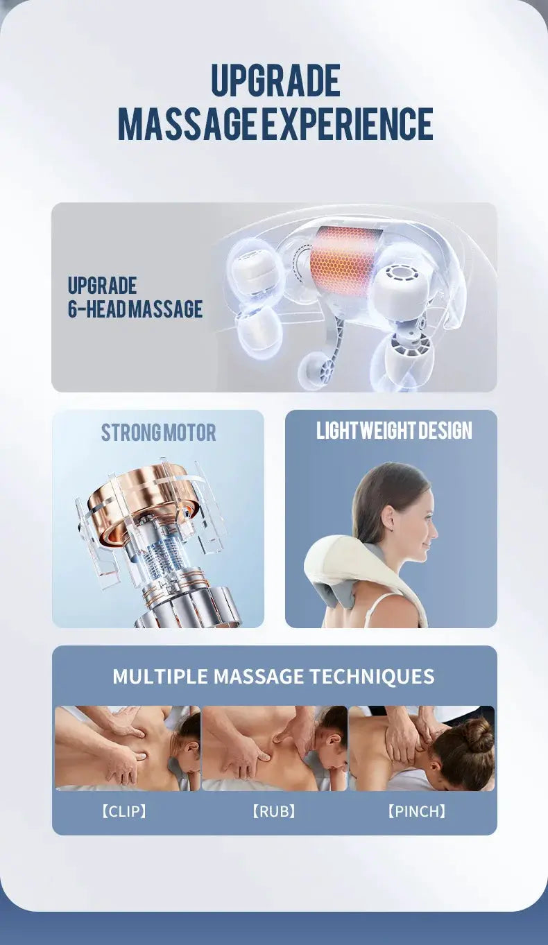 Foreverlily 26W brushless neck and shoulder massager, white wireless shawl kneading device by Simples Market
