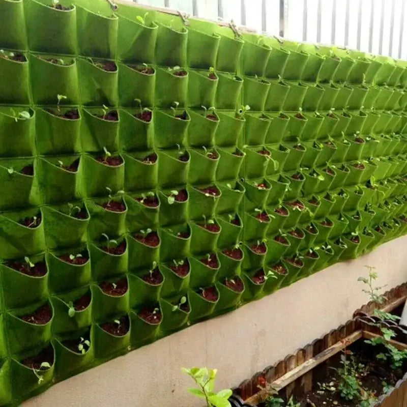 Wall Hanging Pockets Planting Bags Vertical Garden Planter Indoor Outdoor Use Home Decor Grow Bags