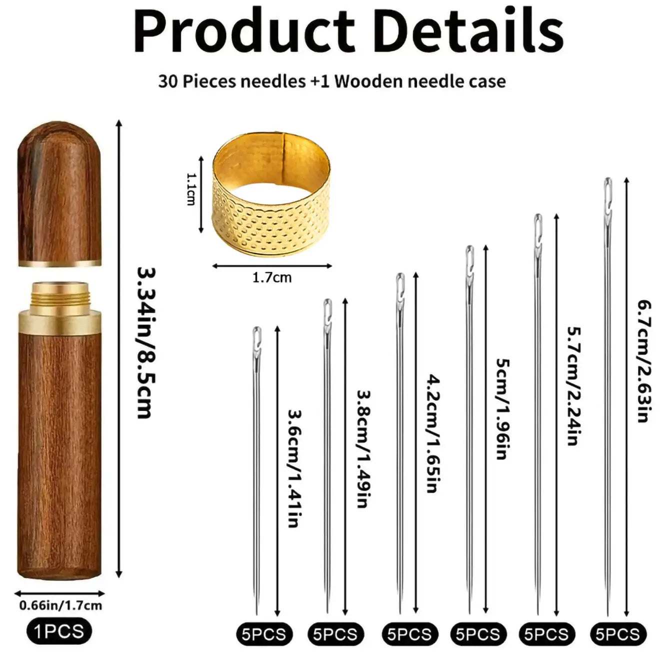 Side Hole Blind Sewing Needles Stainless Steel Self Threading Hand Sewing Pins For DIY Home Crafts Elderly Friendly
