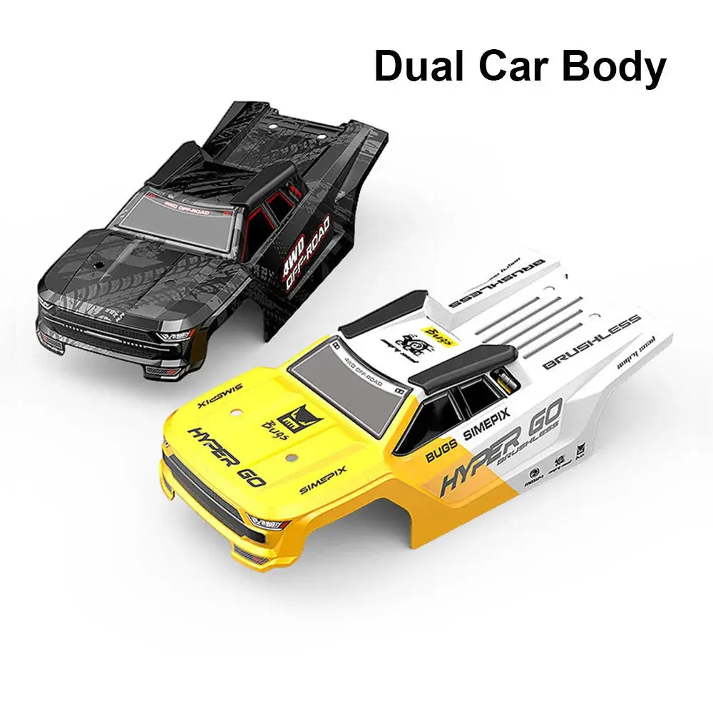 MJX Hyper Go 1/14 brushless RC car dual shells, yellow and black, two shells, Simples Market