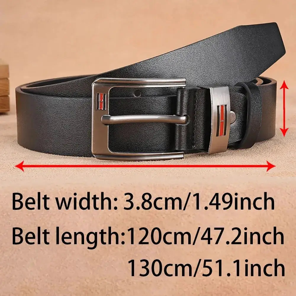 Legacy Leather Mens Buckle Belt Genuine Cowhide Leather Durable Buckle For Business And Casual Wear