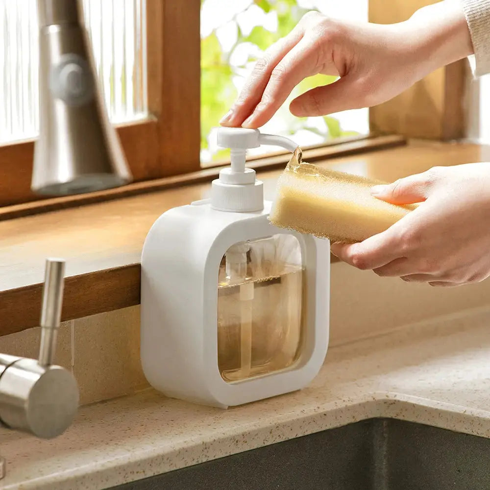 Large Capacity Transparent Visible Plastic Press Bottle Dispenser For Travel Kitchen And Bathroom