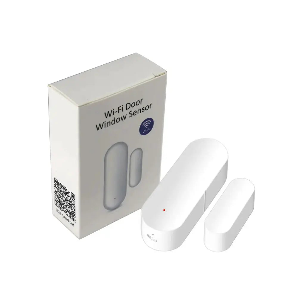 Two-piece Tuya WiFi Door Sensor by Simples Market, white open/close detector for SmartLife