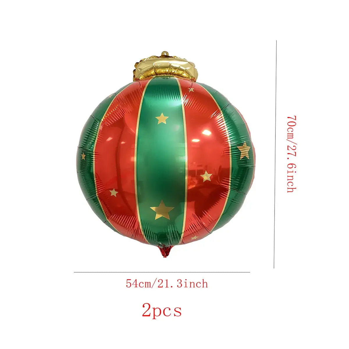 Red And Green Christmas Ball Foil Balloons 2 Pack Party Decorations For Home And Store