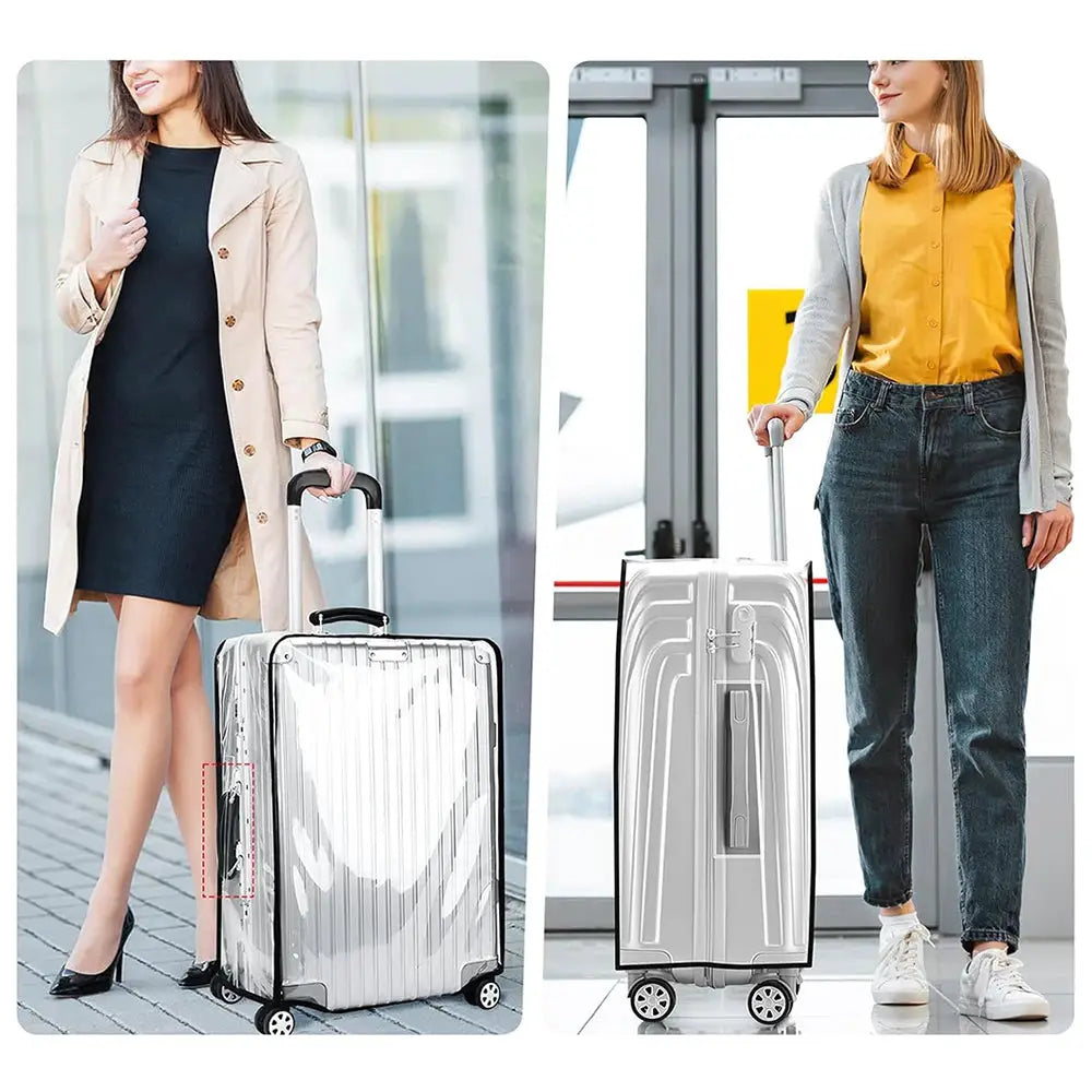 ClearGuard Transparent PVC Luggage Protective Cover Wear Resistant Shield For Travel And Easy Visual Identification