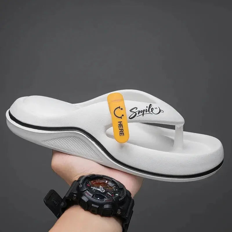 Mens Platform Flip Flops EVA Soft Sole Slippers Non Slip Beach Shoes Outdoor Casual Home Bathroom Slides