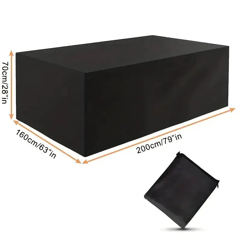 Simples Market 120 Size outdoor double sofa cover in black, rectangular patio furniture dust cover
