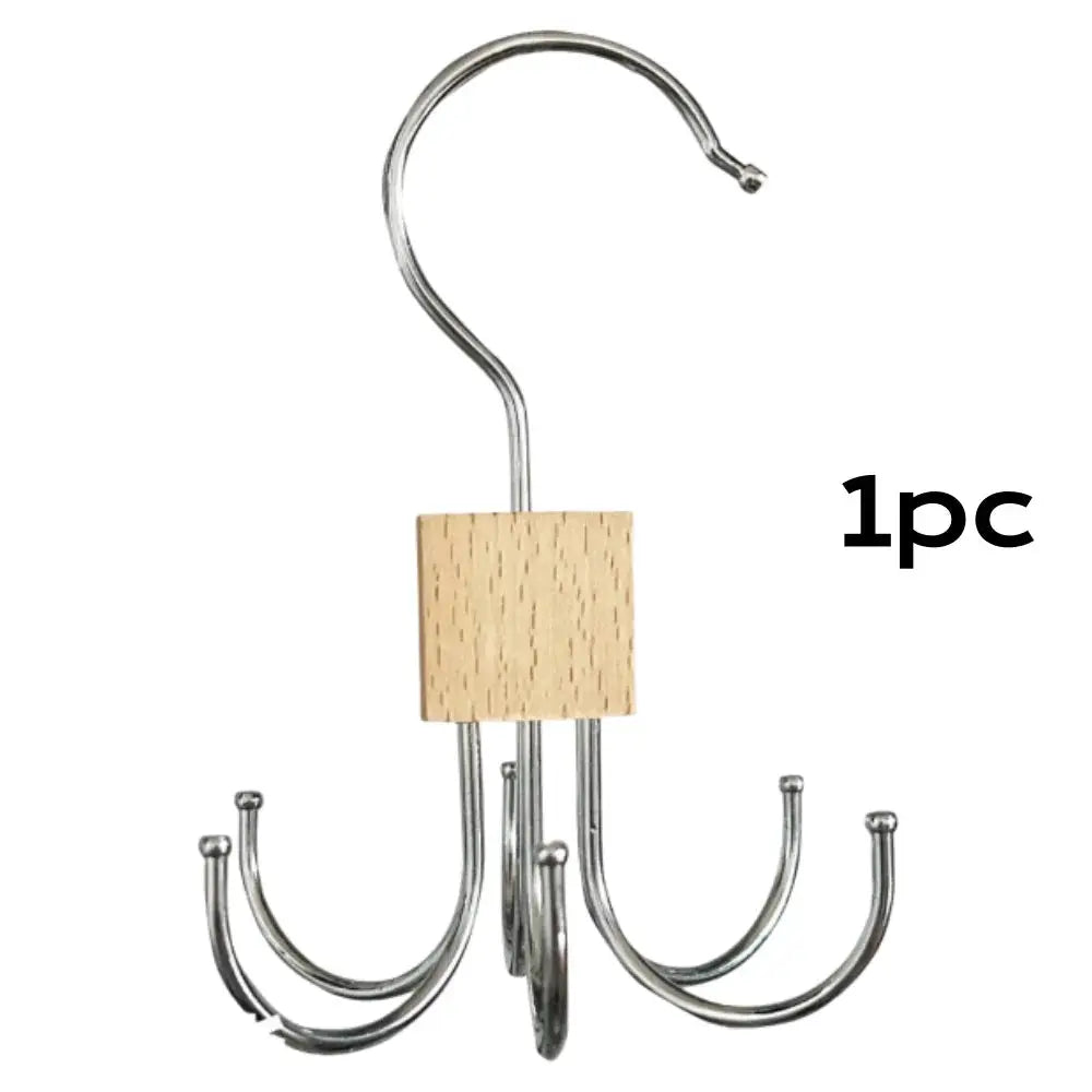 360 Degree Rotating Hanger Hook Claw Organizer For Belts And Ties