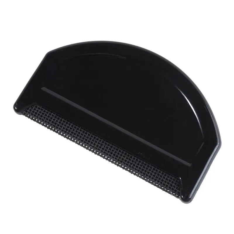 Black handheld lint remover with fine blades and comb for sweaters and fabrics