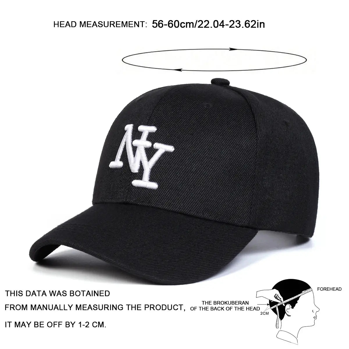 Unisex NY Letter Embroidered Baseball Cap Adjustable Sun Protection Hat For Spring Autumn Outdoor Wear