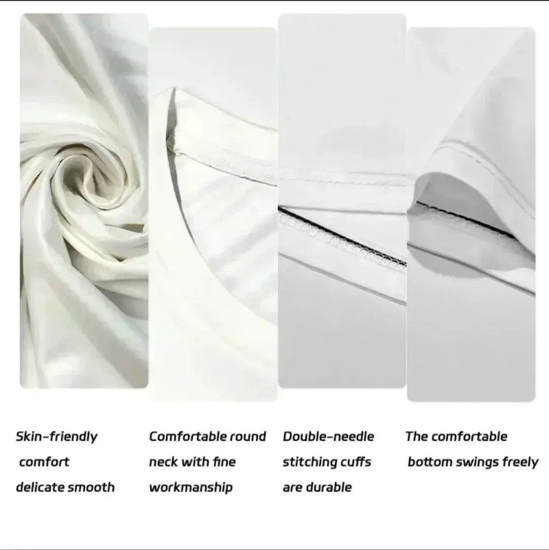 Shorts fabric close-up in white with double-needle stitching and smooth texture