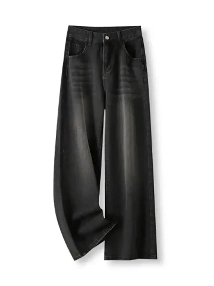 RetroY2K Style High Waist Jeans for Women Loose Fit Straight Leg Denim