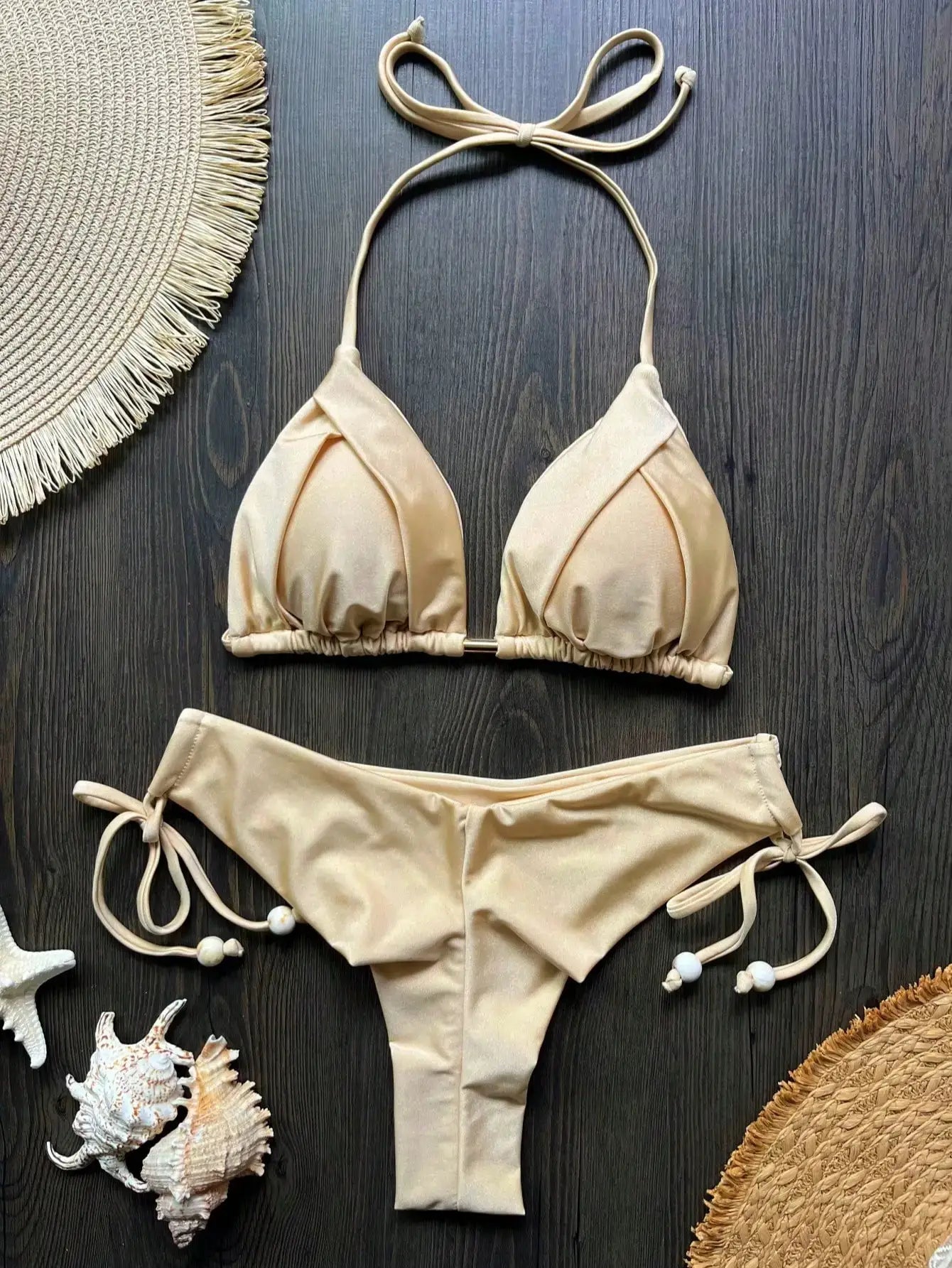 Ruotongsept 2025 New Sexy 13 Color Triangle Bikini Set For Women Push Up Brazilian Swimwear Beachwear