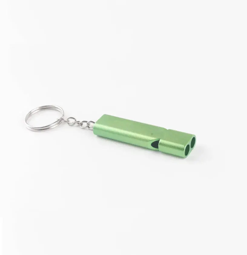 Flat Aluminum Alloy Dual Frequency Survival Whistle Compact EDC Emergency Tool For Outdoor Adventures And Hiking