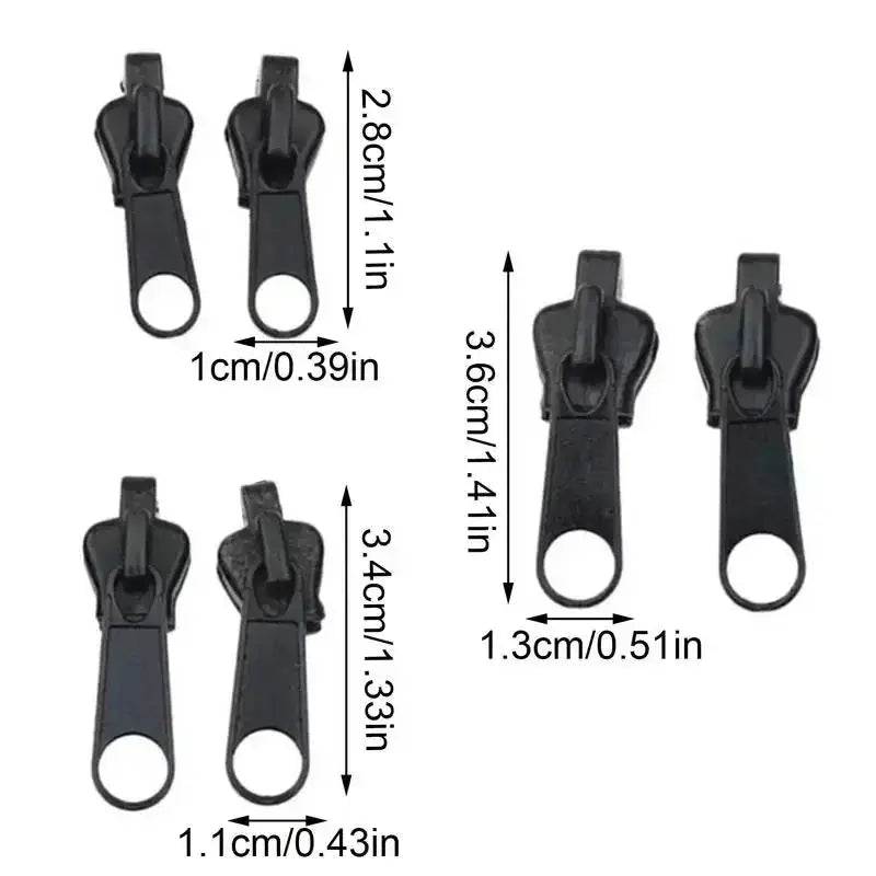 3 Sizes Universal Zipper Repair Kit Instant Fix Replacement Zip Slider Teeth Rescue For Clothing Bags And Accessories