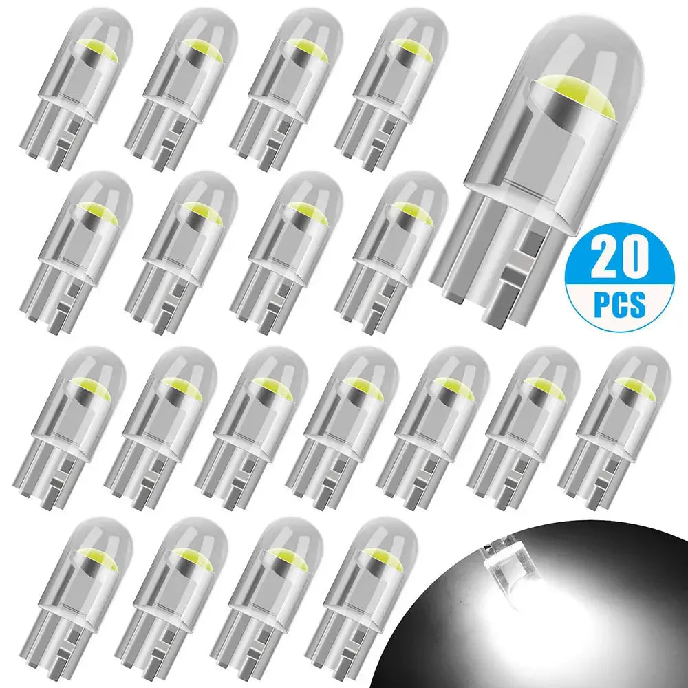 T10 W5W LED Car Bulbs Canbus COB 6000K White Blue Red Reading Dome Lamp Marker License Plate 12V 168 194 192