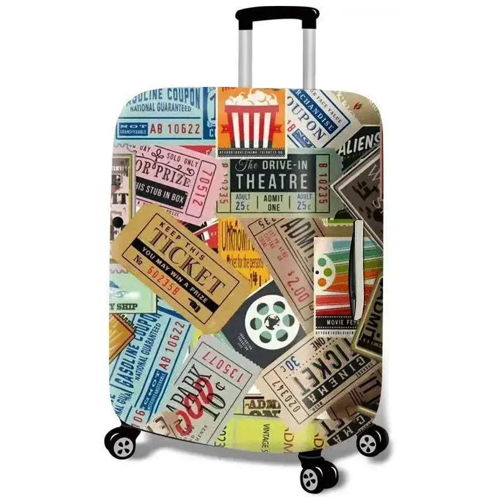 VoyagePro Luggage Cover For 18 To 32 Inch Suitcases Washable Stretch Fabric Protector With Bright Geometric Pattern