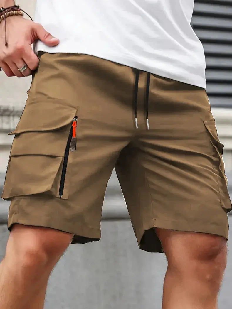 UETEEY Summer Casual Cargo Shorts Men Outdoor Travel Sports Large Pockets Durable Comfortable Beach Workout Shorts for Outings