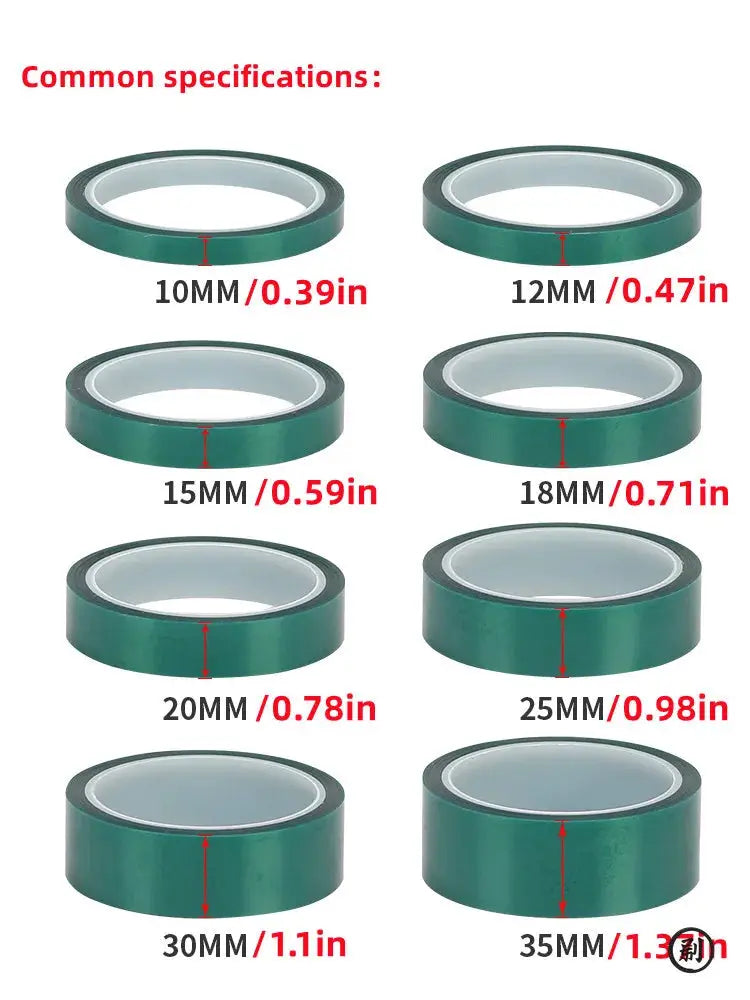 Green Polyester High Temperature Masking Tape With Silicone Adhesive For Painting Powder Coating And Circuit Boards