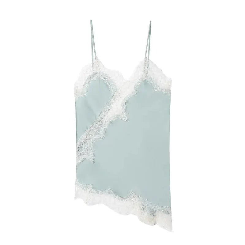 Mujer Black Lace Camisole Top Backless Sleeveless Summer Women Beach Top With Delicate Lace