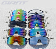 Giant cycling sunglasses with UV400 anti-fog TR90 frame, showing ten unisex styles
