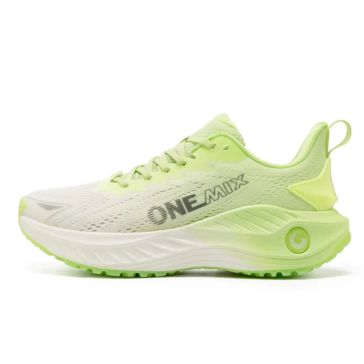 ONEMIX O-Resilio running shoes for men, neon lime mesh, lace-up lightweight trainer