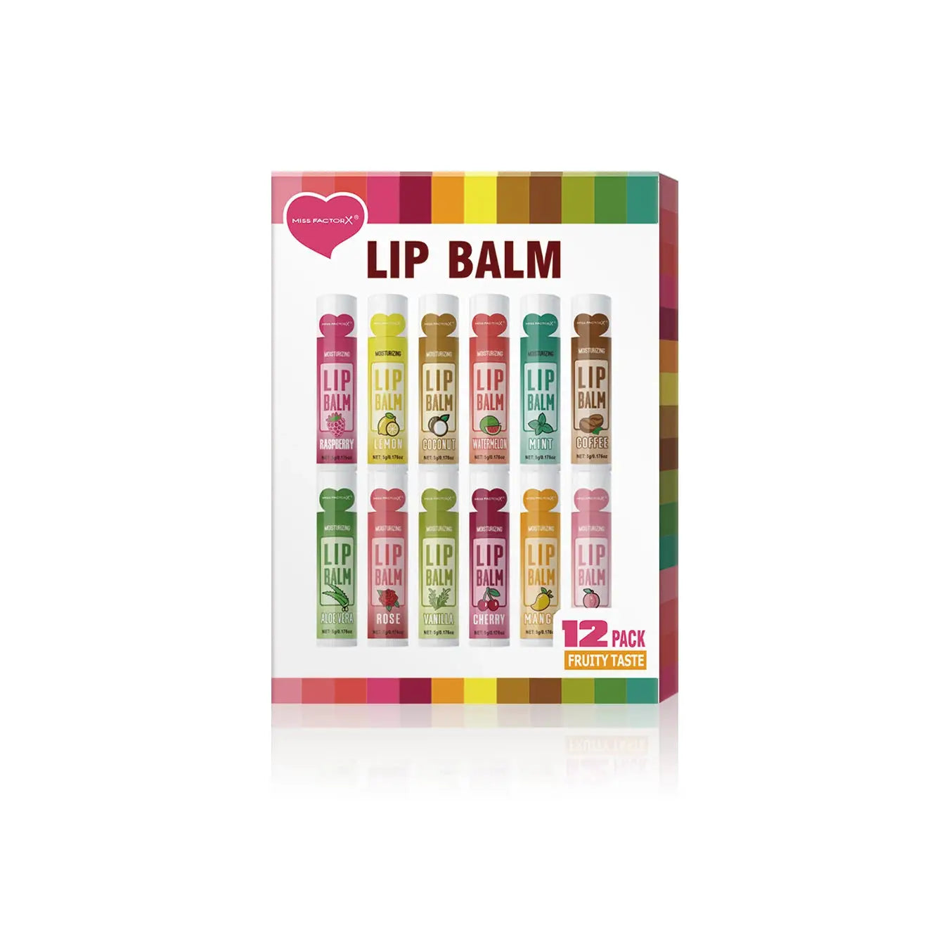 Lipsure Lip Balm Set 12 Pack 5g Each Hydrating Long Lasting Moisturizing With Exfoliating For Hydrated Lips