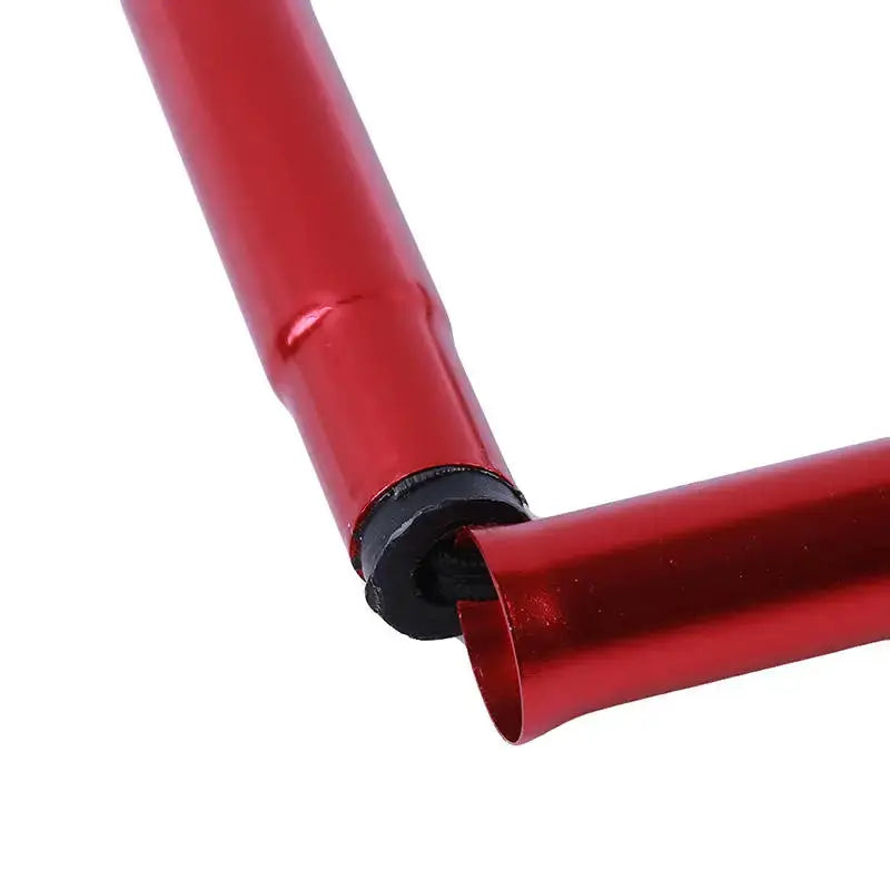 Red telescopic walking stick with black connector; aluminum alloy foldable trekking pole for elderly, Simples Market