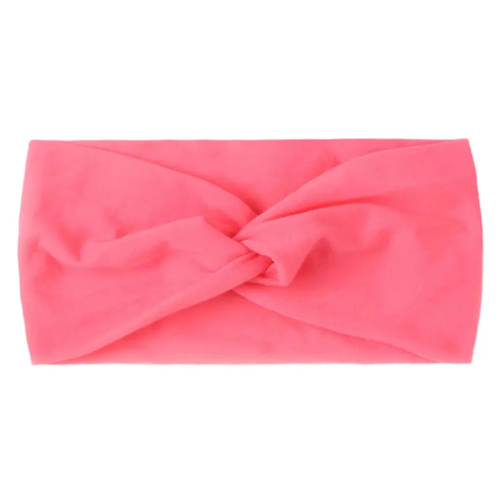 Solid Color Baby Headband for Girls Spring Summer Twisted Knot Design Soft Elastic Hair Accessory Large Size
