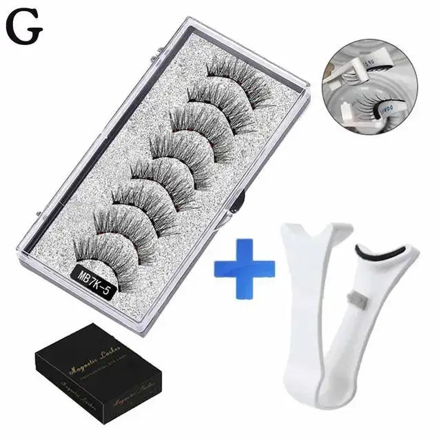 3D Natural Magnetic Eyelashes Set With Five Magnetic Lashes Reusable Handmade False Eyelashes Shipping Box