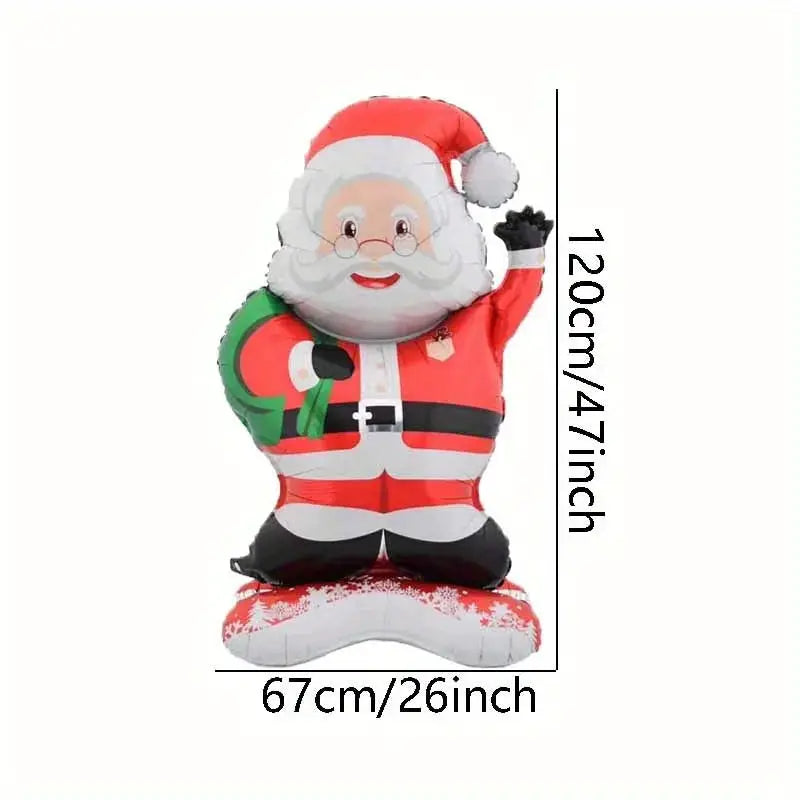 Standing Santa Claus Foil Balloon Half Piece For Christmas Decoration And Holiday Party