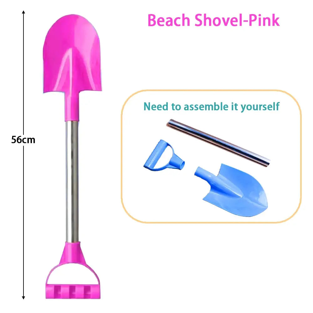 MSFTOYS 56cm Stainless Steel Beach Shovel For Sand And Snow Pointed Shovel Toy Thickened Outdoor Shovel For Kids Gift