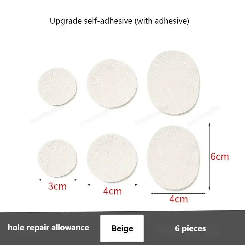 Simples Market beige self-adhesive shoe repair patches, assorted circular sizes, 6 pieces