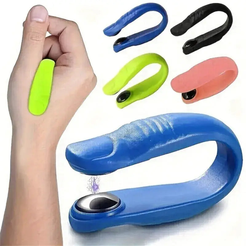 Shiatsu thumb and hand pressure point clip by Simples Market in blue; acupressure clamp