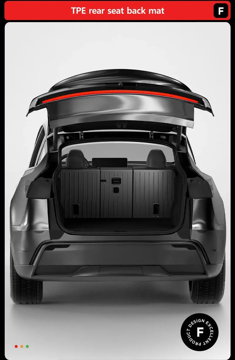 NovaAcc TPE rear seat back mat for Tesla Model Y/Model 3 by Simples Market, all-weather trunk mats