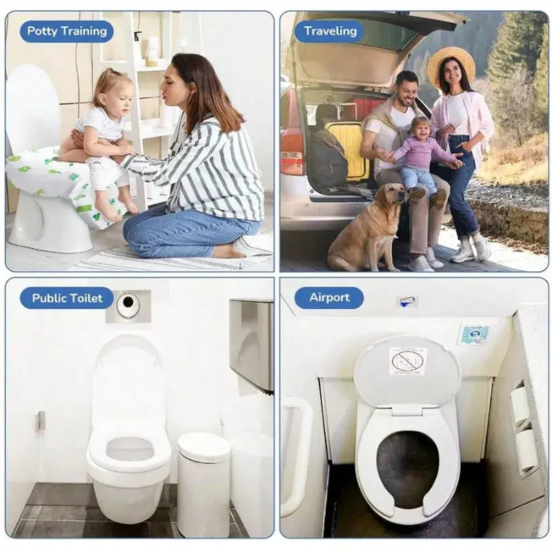 Simples Market disposable toilet seat covers, waterproof and portable travel packaging; 10/20/30/50 pcs for bathroom and travel.