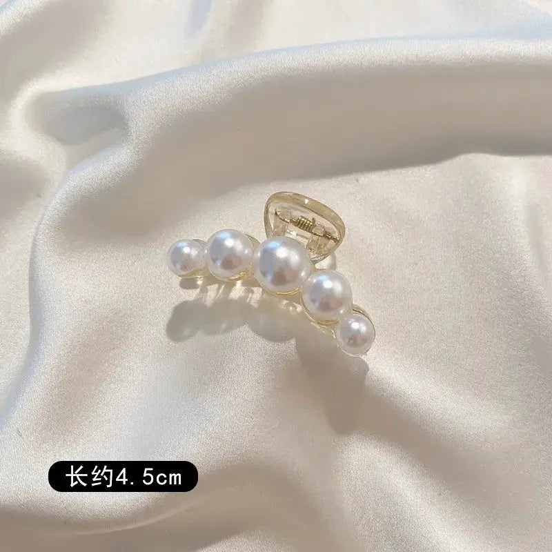 PearlGlow Simulated Pearl Hair Claws for Women Korean Acrylic Large Size Barrette Shark Clip Elegant Secure Hold All Day