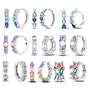 New 925 Sterling Silver Sparkling Zircon Four Leaf Clover Drop Earrings For Women Wedding Engagement Gift