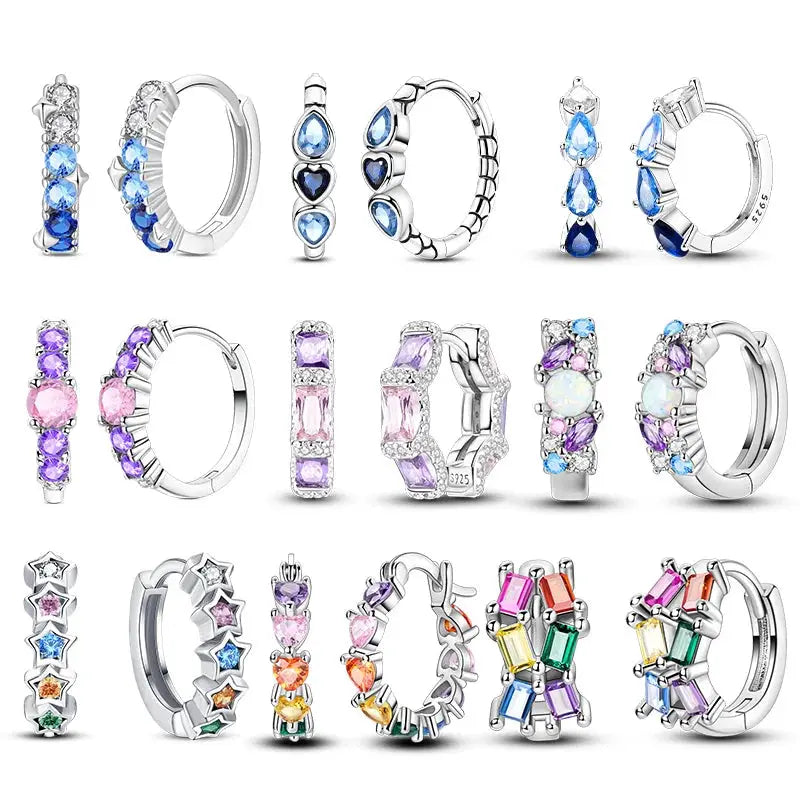 New 925 Sterling Silver Sparkling Zircon Four Leaf Clover Drop Earrings For Women Wedding Engagement Gift