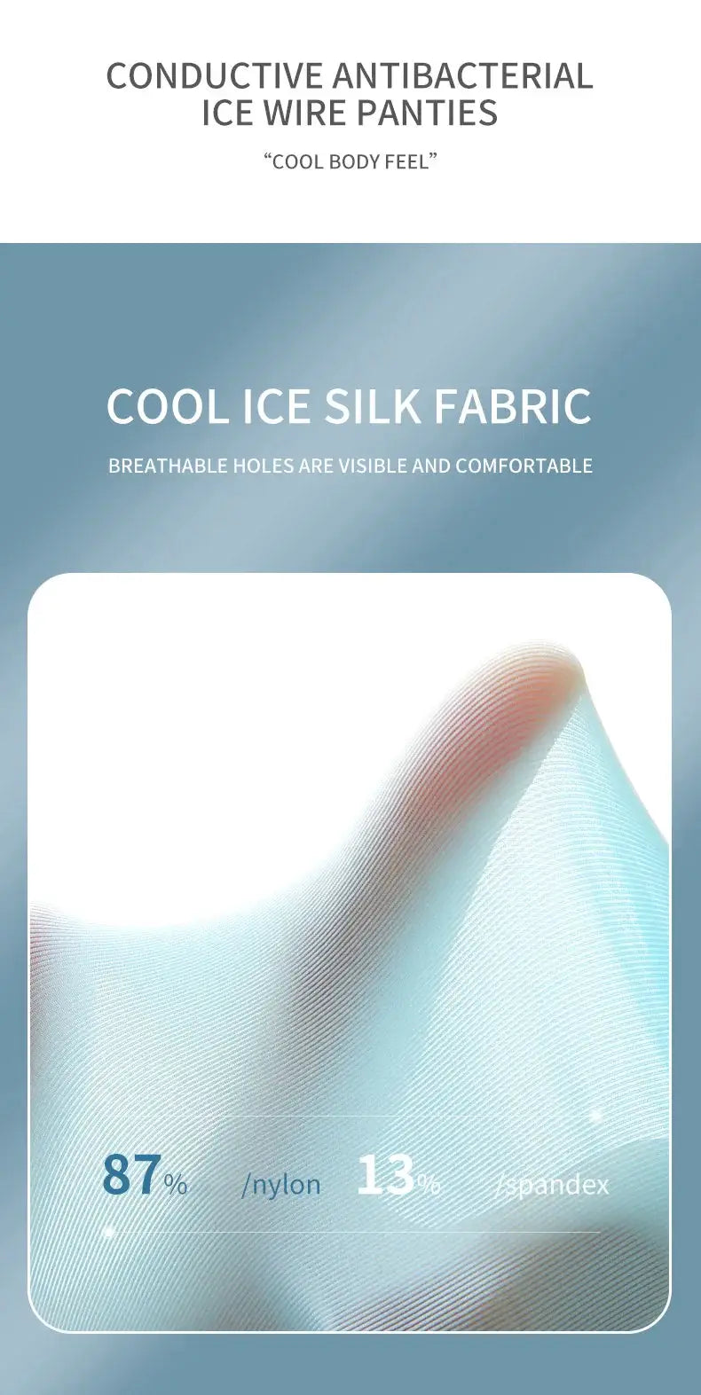 MIIOW ice silk men's underwear 3-pack, antistatic, seamless cut-hem; 87% nylon, 13% spandex