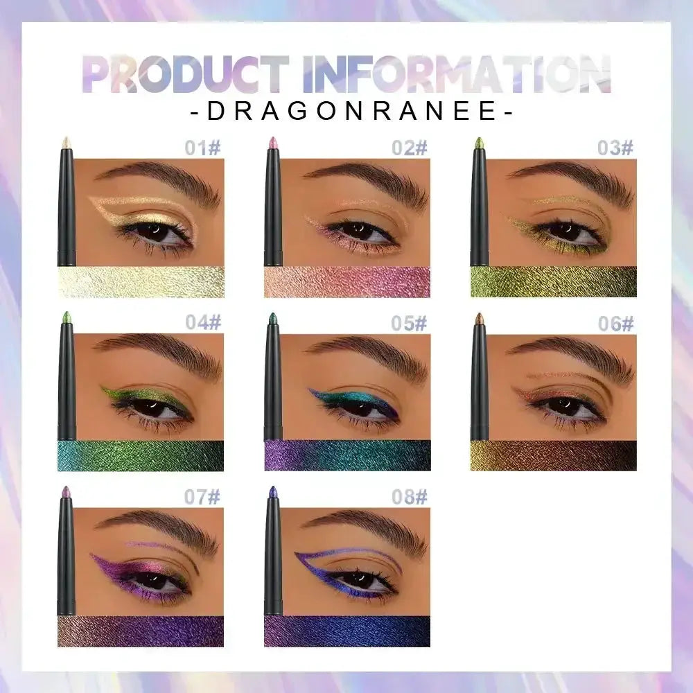 Glitter Aurora Eyeliner Pen Multi Chrome Metallic Lasting Eyeshadow Pigment Green Purple