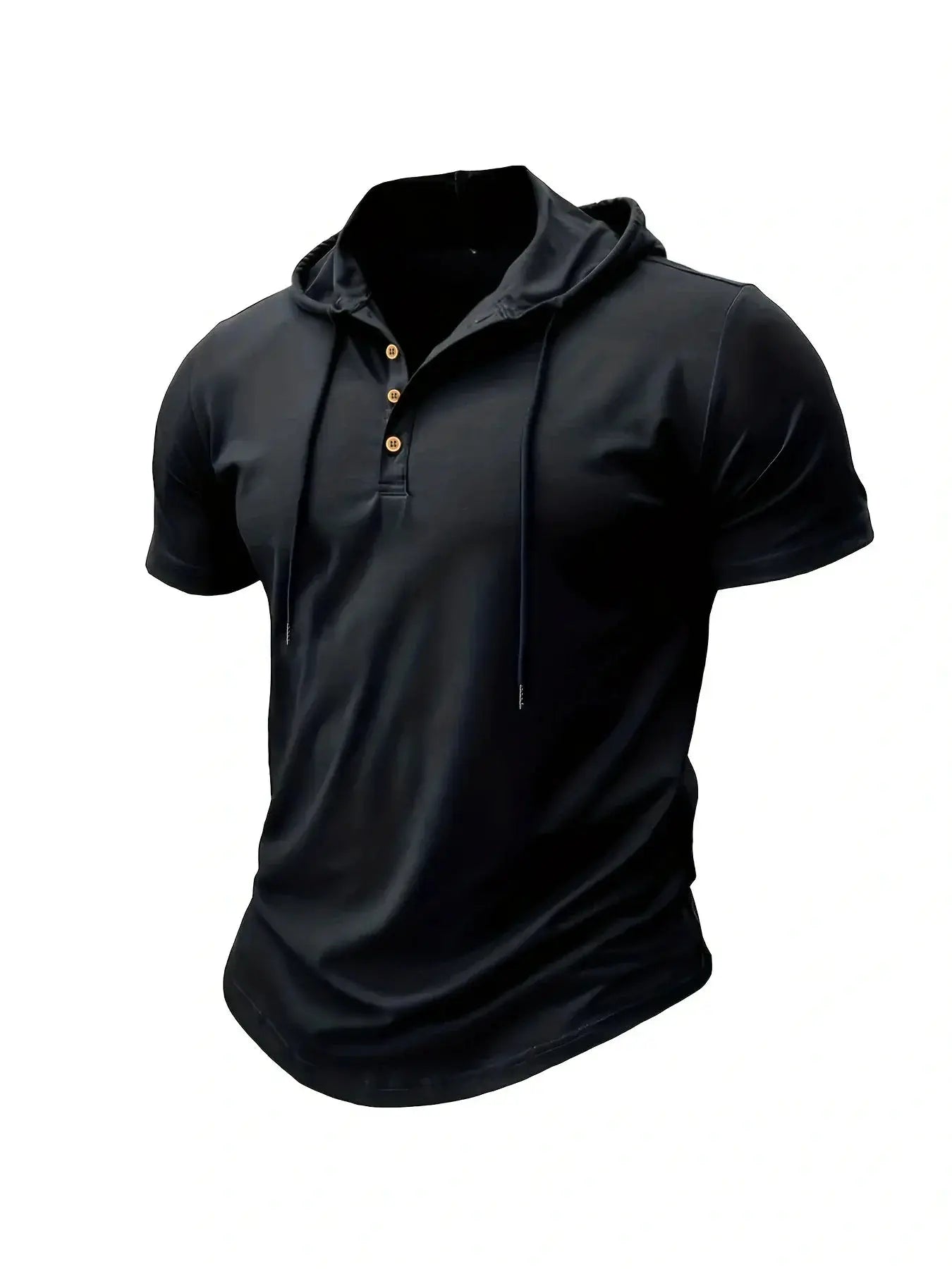 Men's Slim Fit Hooded Short Sleeve Tee Breathable Lightweight Sports Top For Fitness And Summer Wear